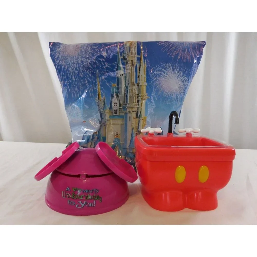 Disney Parks Ear Hat A Very Merry Unbirthday Ice Cream Sundae Bowl + Mickey Sink